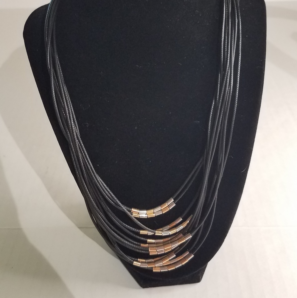 Corded multi-strand necklace j188